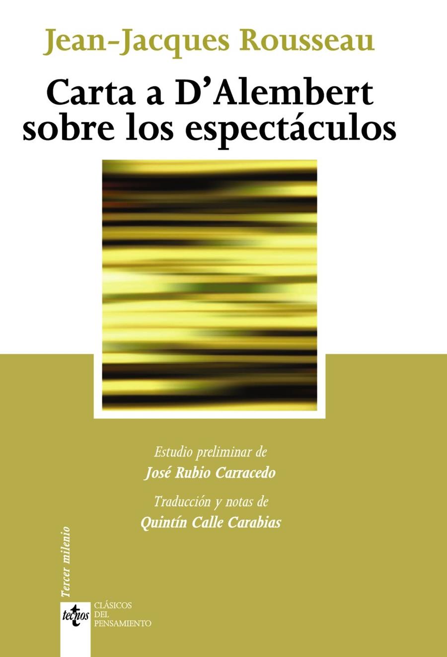 Carta a D'Alembert sobre los espectáculos | 9788430949861 | Rousseau, Jean Jacques