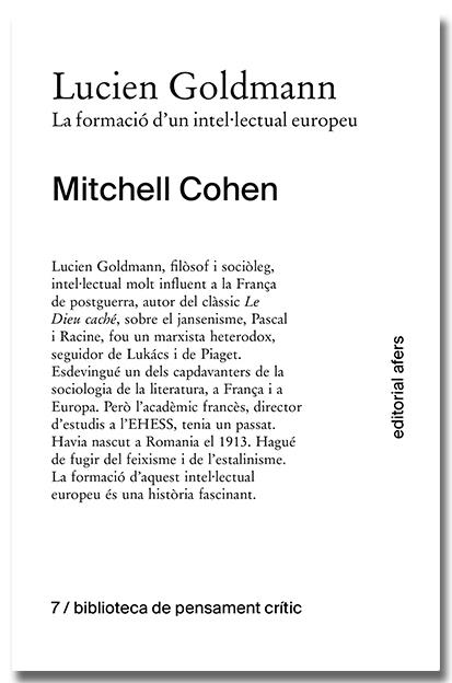 Lucien Goldmann : La formació d'un intel·lectual europeu | 9788418618772 | Cohen, Mitchell