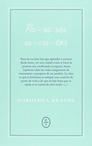 Para ser escritor | 9788461699032 | Brande, Dorothea